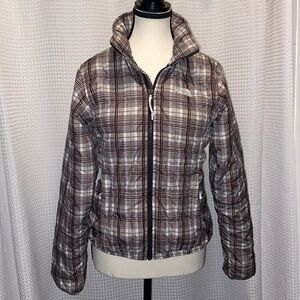 The North Face brown plaid‎ Jacket size Small